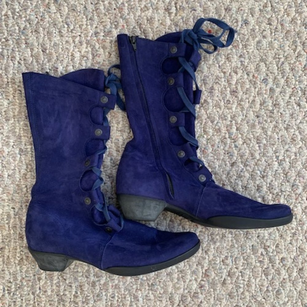 Arche Blue Suede Lace-Up Boots